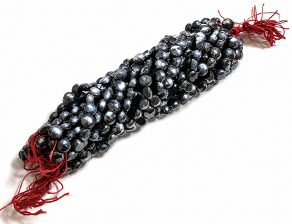 Vintage Czech Hematite Metallic Nailhead Glass Beads 4mm Partial Master Hank #VB113
