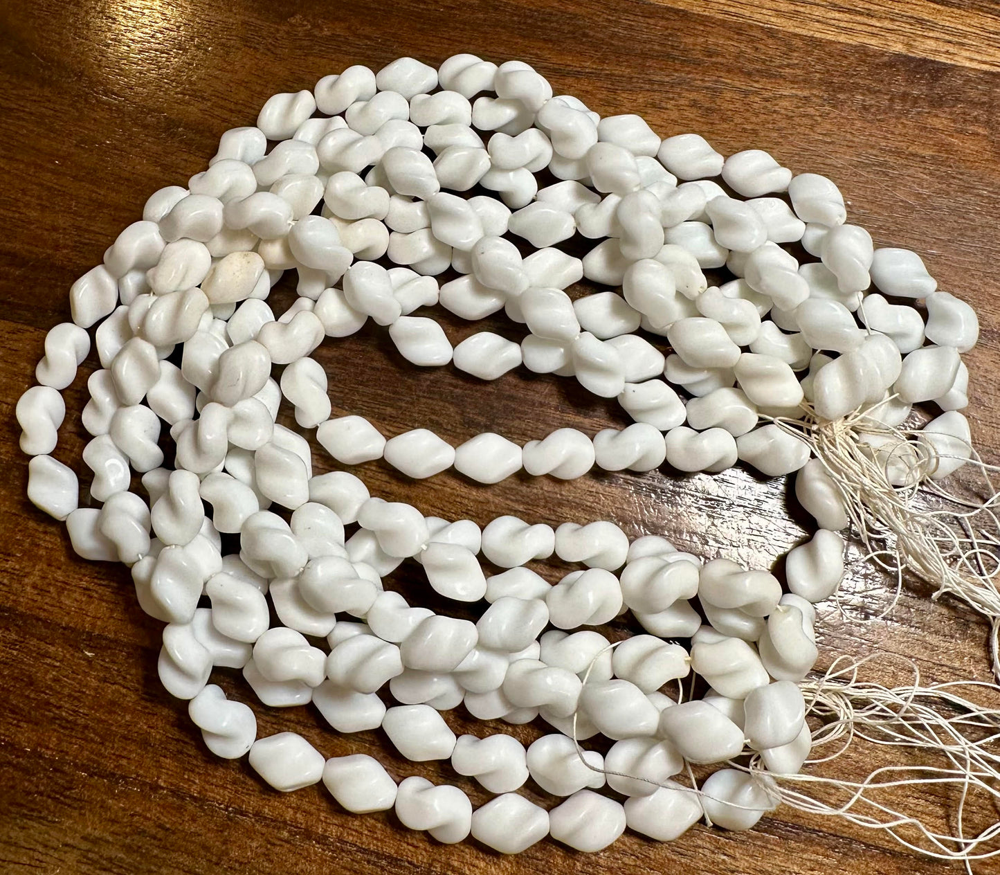 Vintage One of a Kind Miriam Haskell Chalk White Twisted Bead Master Hank - SP7841