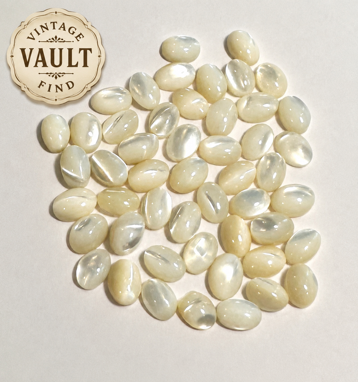 Vintage Mother-of-Pearl Oval Cabochons 5x7mm (50 Pieces) – Premium Vault Find – SP7905