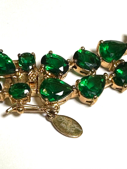 Vintage Suzanne Somers Limited Edition Emerald Green CZ Necklace 925 Sterling Silver 18K Vermeil 065/200 #VB820