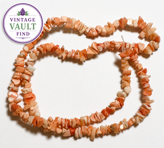 Vintage Natural Pink Coral Freeform Nugget Beads 15 Inch Strand 4–6mm #6584