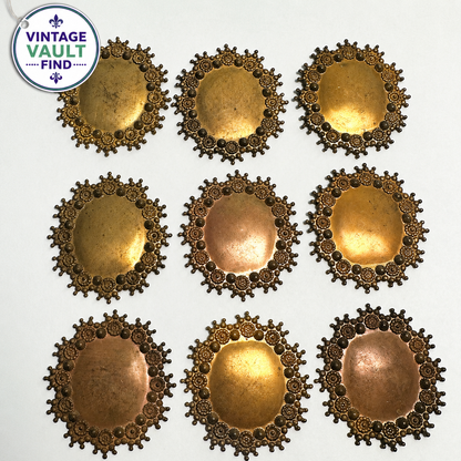 Vintage Brass Stampings with Unique Patinas 9 Piece Lot VB823