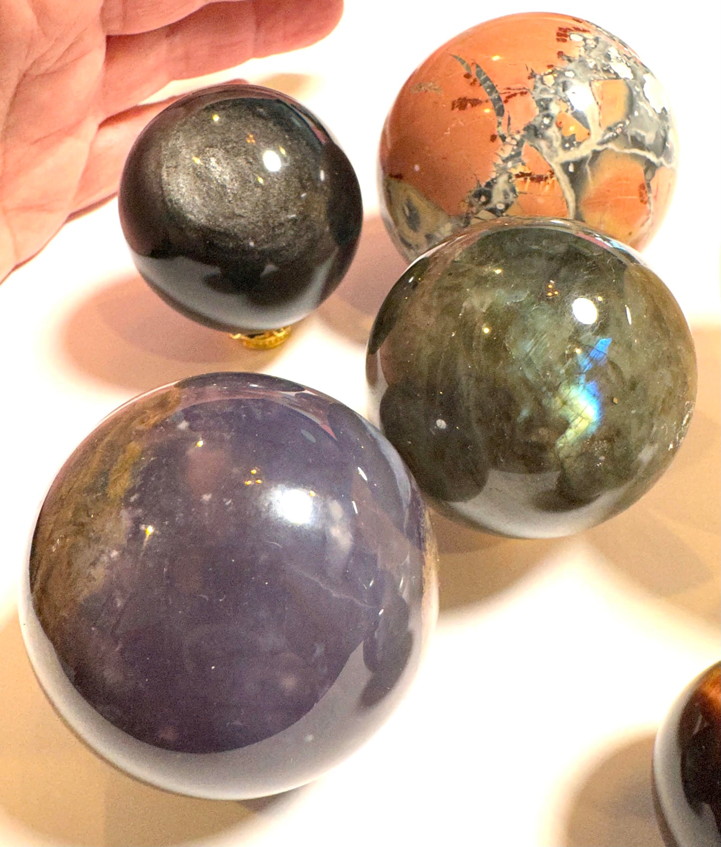 Wholesale Sphere Collection Lot – 8 Assorted Crystal Spheres – 1.178 Kilos Total – WHOLE08