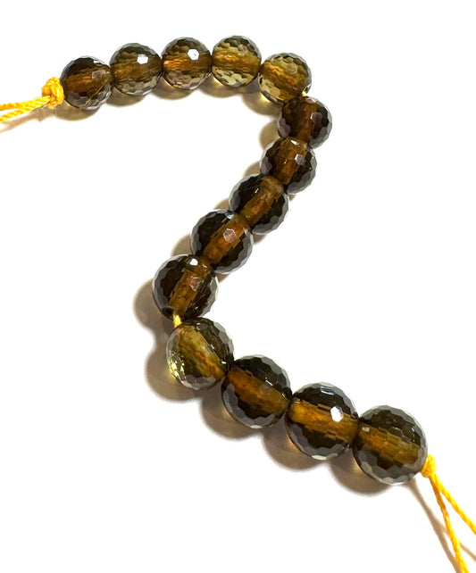 AAA Grade Yellow Tourmaline Faceted Beads – 7mm Round – 14 Beads Per Lot SP7844