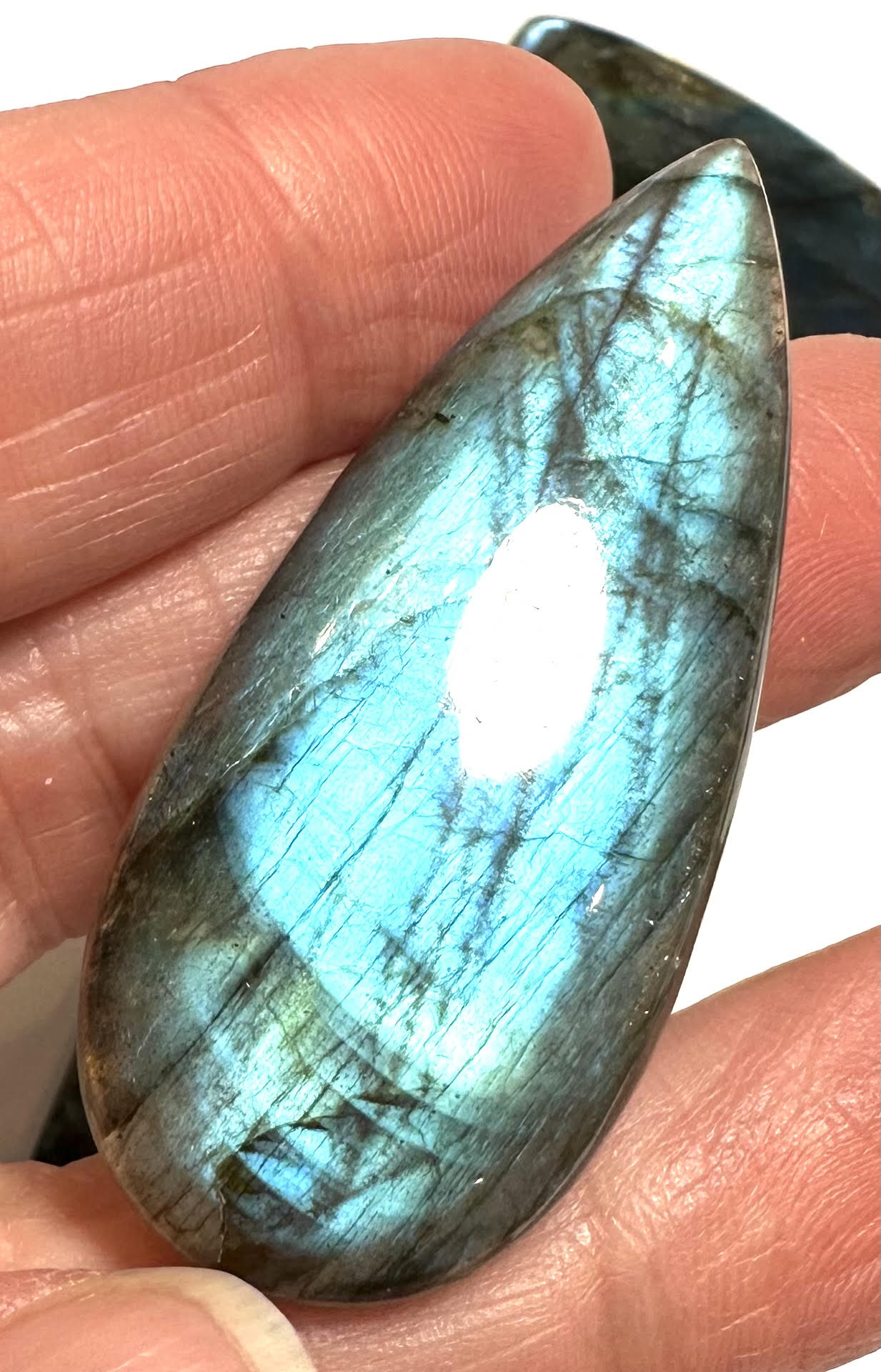 Blue Flash Labradorite Teardrop Cabochons|SP7359  (A–H)