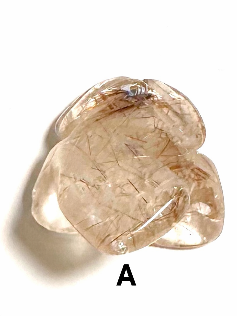 Golden Rutile Quartz Froggy Pocket Stones — Master Carved, Brazil NC7735