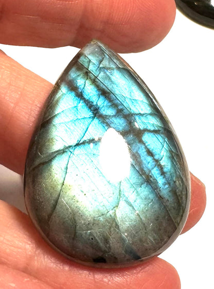 Blue Flash Labradorite Teardrop Cabochons|SP7359  (A–H)