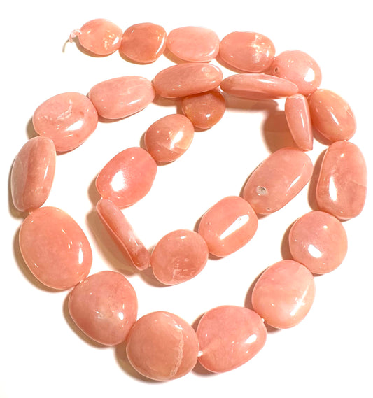 Pink Opal Graduated Nugget Bead Strand – One of a Kind – 12–18mm SP7846