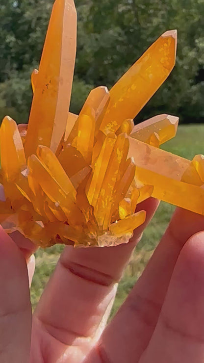 Tangerine Quartz Crystal Cluster from Brazil #NC7993