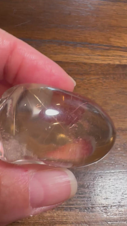 Master Carved Golden Rutilated Lemurian Quartz Elongated Crystal Skull by Vanderlei Barreto, Brazil – 1” x 2” – NC7890