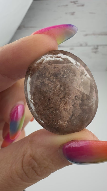 High Quality Faceted Lodolite Cabochon 27 x 32 CAB7676