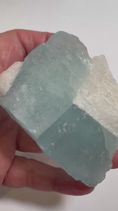 Raw Aquamarine Crystal with Feldspar Shigar Valley Pakistan #NC7960