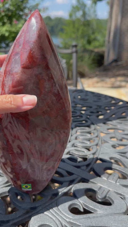 Giant Natural Fire Quartz Flame Statement Piece from Brazil 10.5 Inches 2.740 kg #NC7952