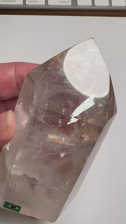 Lemurian Quartz Tower with Multiple Manifestations and Rainbow - 2.5 x 4" NC7347