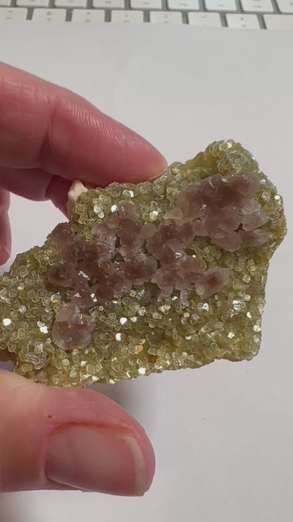 Golden Mica with Amethyst & Albite Specimen 2½" × 1¾" #NC7919