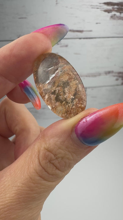 High Quality Lodolite Oval Cabochon 16 x 29mm - CAB7664