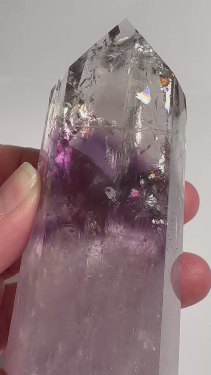Bahia Amethyst Tower with Extraordinary "Oil Slick" Rainbows 1¾" x 1⅛" #NC7929