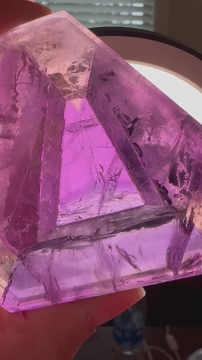 Museum Collector Grade Trapiche Amethyst Super Transparent Slice 2 1/2 x 3" #NC7905
