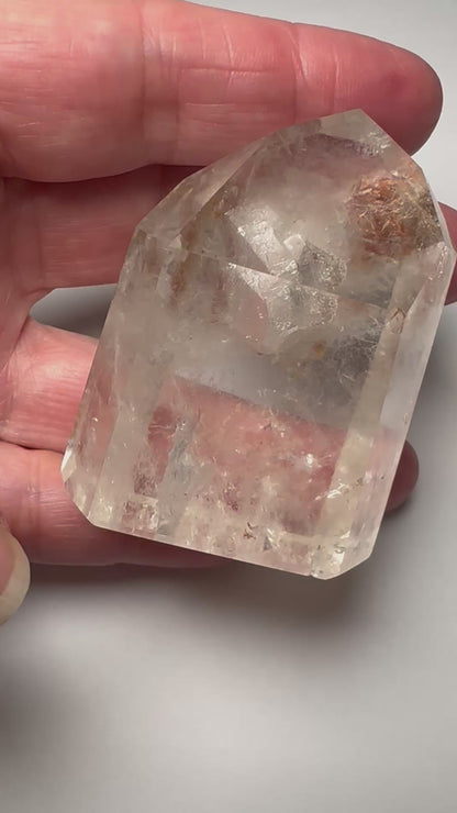 Lemurian Quartz Tower Partially Polished with Manifestations - 43x 60mm NC7346
