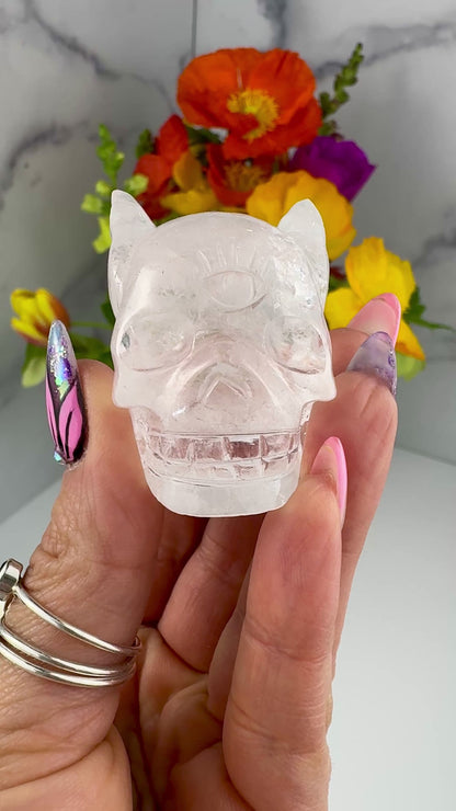 Rare Angel #888 Himalayan Quartz Skull Master Carved by Vikas Meena  1 1/2 x 1 3/4" NC7628