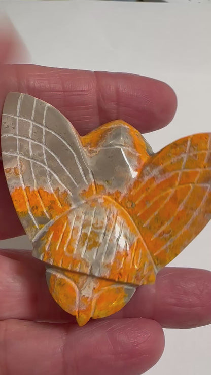 One of a Kind Hand Carved Bumblebee Jasper Bee 2¼ x 2⅛ Inches #NC7698
