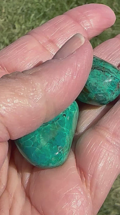 Polished Chrysocolla Pocket Stones from Peru #NC7967