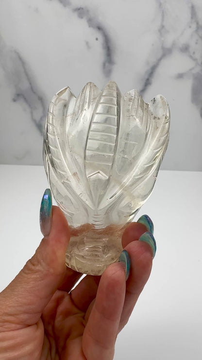 Lemurian Quartz Angel Dragon Skull #555 2 1/4x 3 1/4 x 1 1/4" - NC7652