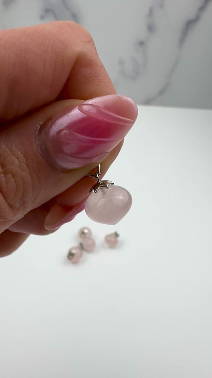 Rose Quartz A+ Shallot Shape Pendant 11 x 9mm - SP7655