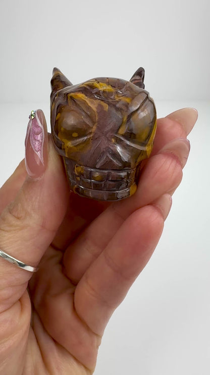 Master Carved Tiger Iron Cosmic Angel Skull #222 1 x 1/2" - NC7672