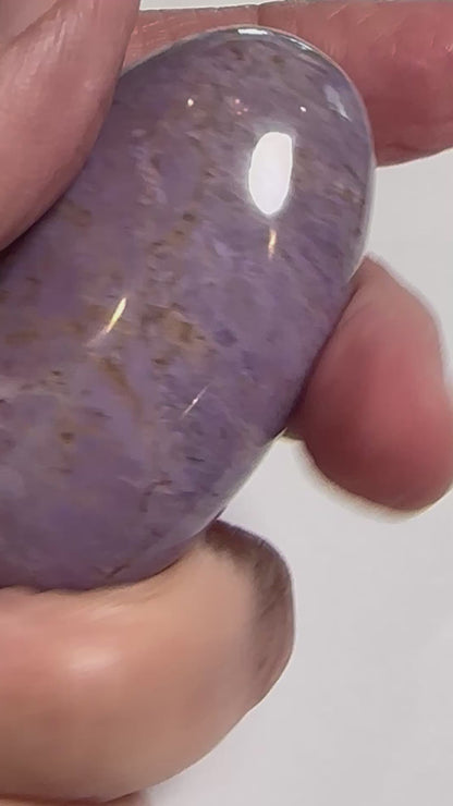 Lavender Jade Palm Stone, One-of-a-Kind Natural Purple Jade Polished Worry Stone, 2.25 Inches #NC8005