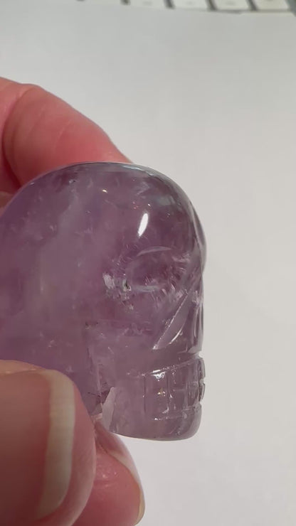Master Carved Amethyst Mini Crystal Skull by Leandro De Souza 1¼" #NC7944