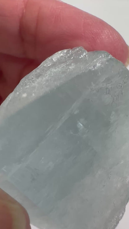 Raw Aquamarine Crystal with Rainbow Brazil #NC7963