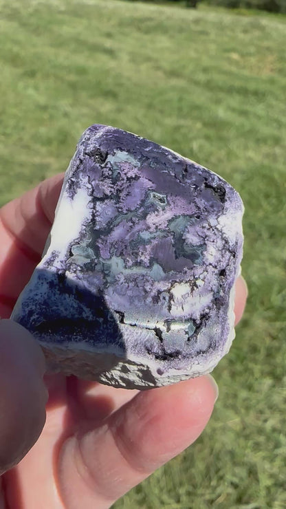 Tiffany Stone Polished Face Nugget with Purple Lavender and Blue Matrix NC7974