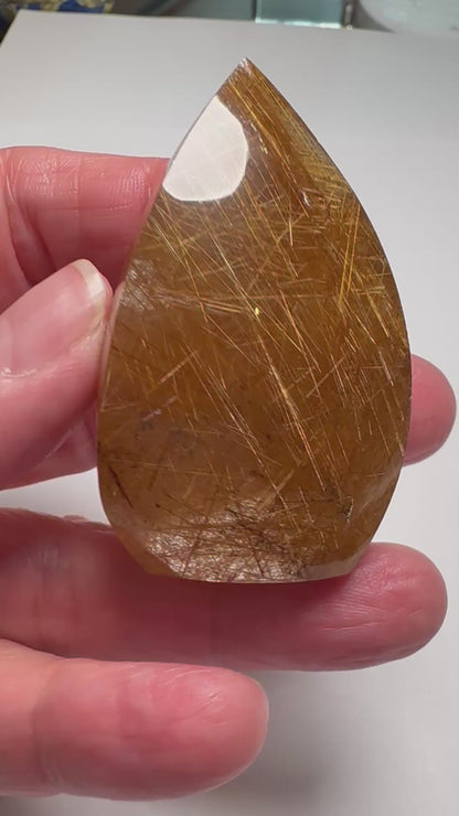 Collector Grade Golden Rutilated Quartz Flame Master Carved by Ney #NC7953
