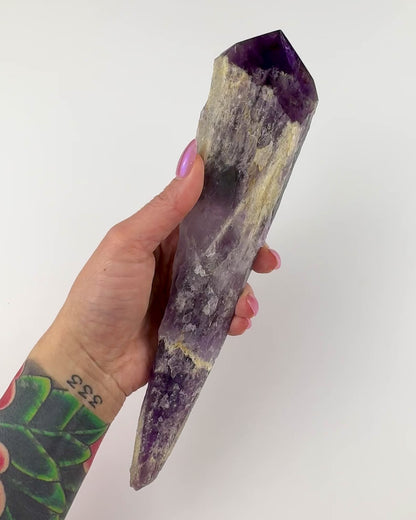 Bahia Amethyst Semi-Polished Wand-10.1"x 2.1"-NC7701
