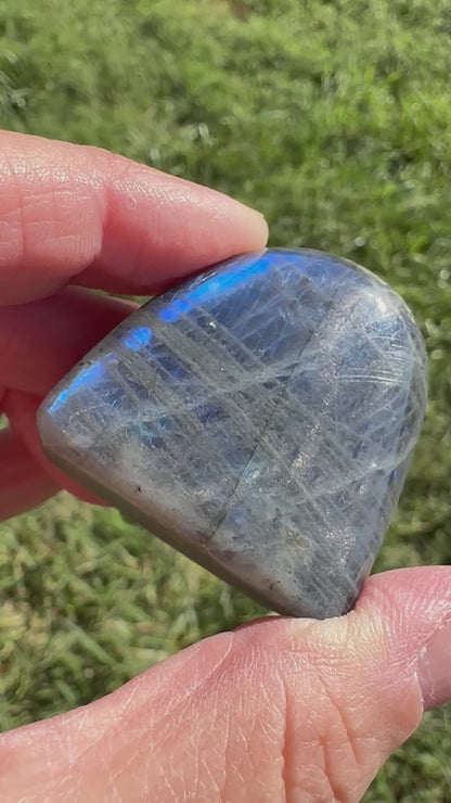 Blue Flash Labradorite Mini Boulder with Silver Flash – Freestanding Polished Specimen #NC7977