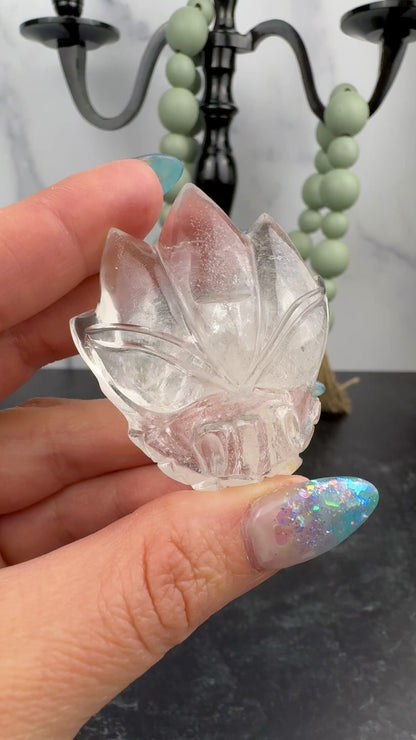 Master Carved Himalayan Quartz Angel #333 Dragon Skull 1 3/4 x 2 x 3/4" NC7700