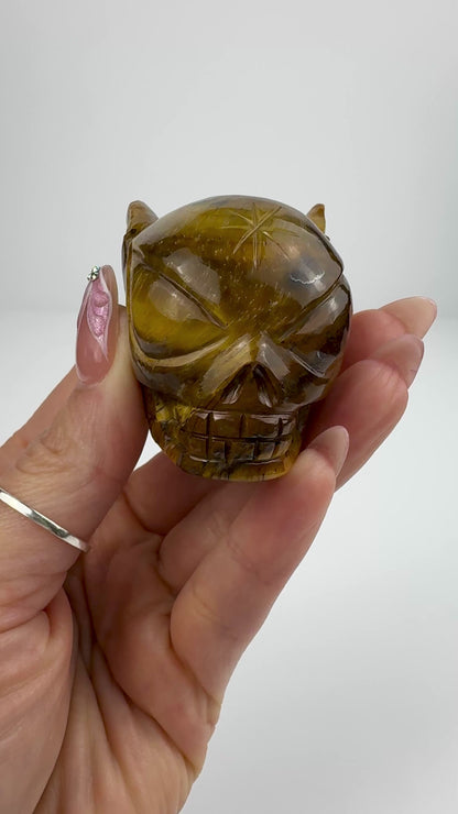 Master Carved Tiger's Eye Cosmic Angel #777 1 1/2" x 1 3/4" - NC7679