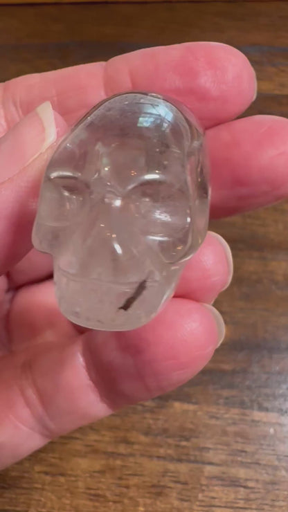 Golden Rutile Lemurian Quartz Elongated Crystal Skull – Master Carved by Vanderlei Barreto, Brazil – | NC7891