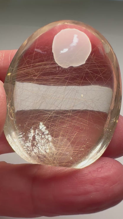 Collector Grade Champagne Smoky Quartz Golden Rutile Freeform Master Carved by Ney #NC7951