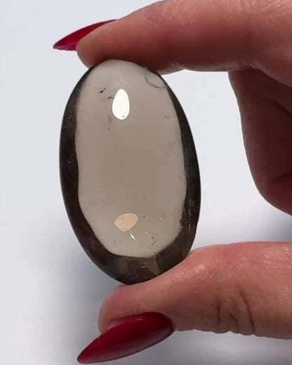 Medium Smokey Quartz Palm Stone-2.1"x1.25"- NC7648