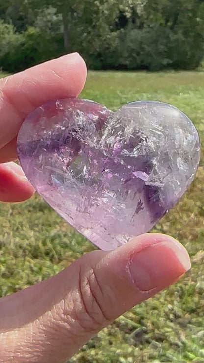 Bahia Amethyst Heart Palmstone with Phantom Zoning #NC7991