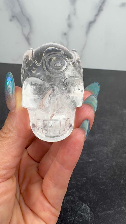 Master Carved Lemurian Quartz Angel #999 Skull 1 1/4 x 2 x 1 3/4" NC7647