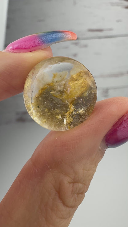 High Quality Lodolite Cabochon 9.5mm - CAB7663