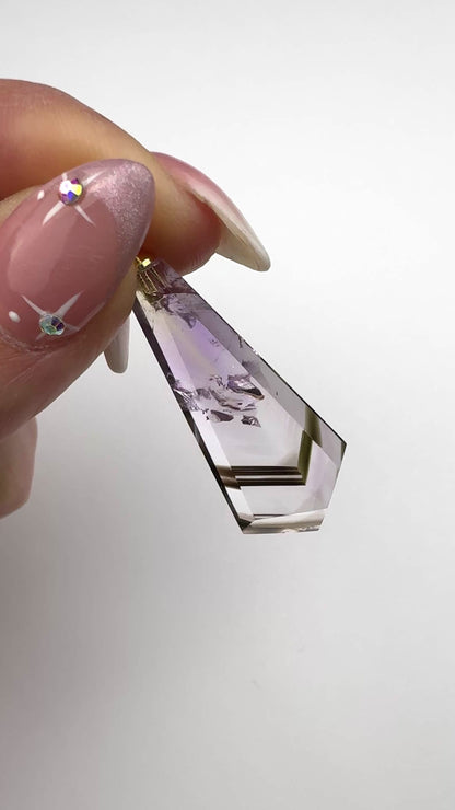 One of a Kind Phantom Amethyst Pendant 15 x 38 x 7mm appx. - SP7636