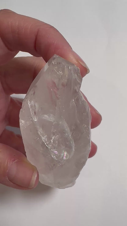 Lightning Strike Crystal – Natural Quartz Point with Rainbow & Key  3 1/4" #NC7907