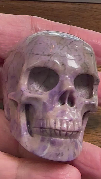 Lavender Jade Master Carved Skull 1 1/2 x 2 1/4 x 2 Inch #NC8007