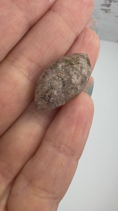 High Quality Faceted Lodolite Cabochon 13 x 26 x 8mm CAB7673