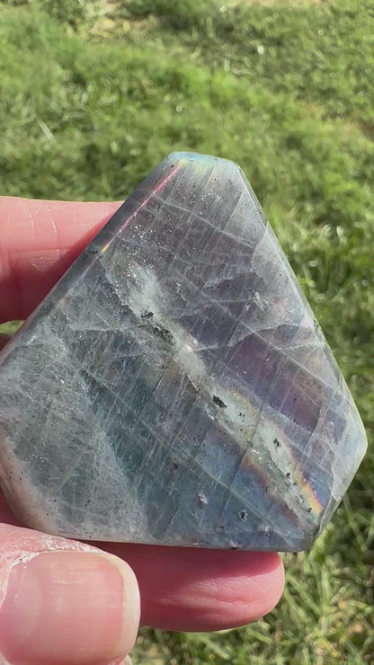 Polished Purple Flash Labradorite Standing Freeform #NC7978