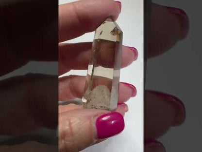 Smokey Lodolite with Phantom & Rainbow Inclusions Mini Stone Tower-2 x 3/4"